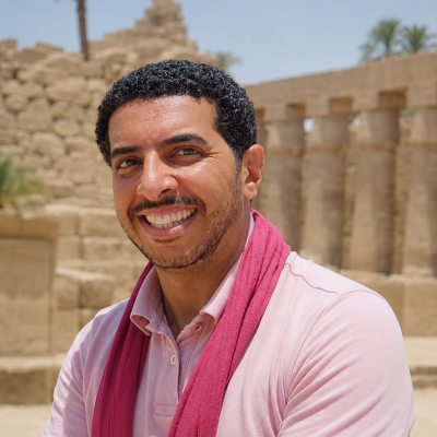 The Nile Pirates lead Egyptologist Carlos in Luxor.